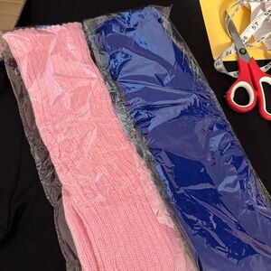 Pink and Blue Knit kids leg warmers